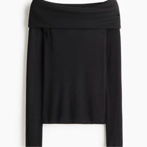H&M Black Off-Shoulder Sweater
